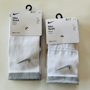 Mens‎ Sz 6-7.5/Wmns 7.5-9/YTH 6Y-7.5Y Nike Spark White Ankle/Crew Running Socks